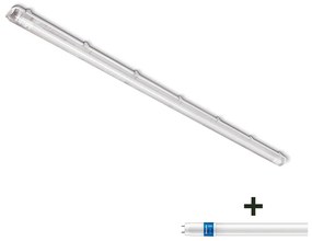 Corp de iluminat fluorescent industrial + tub LED fluorescent cu senzor Philips G13/24W/230V