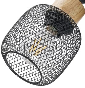 Brilagi - Plafonieră cu spoturi BASKLITE 4xE27/15W/230V lemn de cauciuc/negru