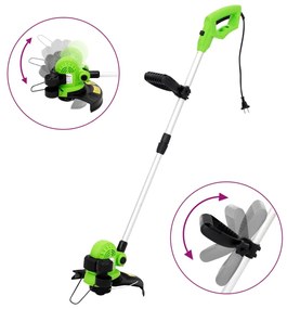 vidaXL Trimmer de gazon electric cu tijă telescopică, 29 cm, 550 W