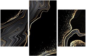 Tablou - Marmură negru - auriu (90x60 cm)