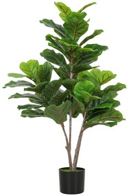 HOMCOM Fig Violin Artificial 110cm Planta artificiala, Plastica Plante artificiale in ghiveci, Decor moder Conta | Aosom Romania