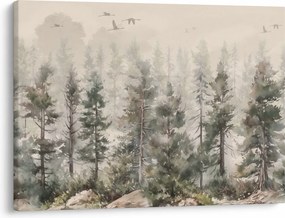 Tablou - Pădurea de pini I., aquarel (70x50 cm)