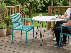 Scaun din plastic TREGO cu brate, albastru