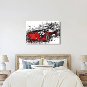 Tablou - Mașina pictată în acțiune (90x60 cm)