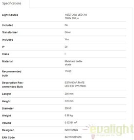 Aplica de perete cu reader LED BERNI 29330