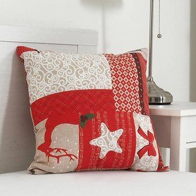 Pernuță decorativă PATCHWORK DE CRĂCIUN, 45 x 45 cm
