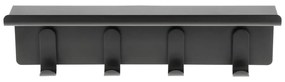 Cuier de perete negru cu raft din oțel 11,5 cm A-Hallway – Zone