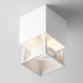 Spot LED aplicat, plafoniera dimabil design tehnic Alfa alb 7x7cm, 3000K