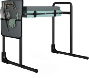 Outsunny Taburet de grădină pliabil cu perniță din spumă EVA Asiento de Jardín con Bolsa para Herramientas Gris Oscuro | Aosom Romania