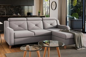 Colțar extensibil Laksaro pe dreapta - catifea bej închis Jasmine 25