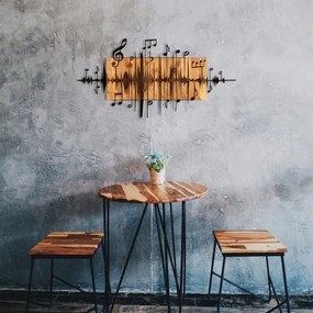 Decorațiune de perete 90x47 cm lemn/metal note