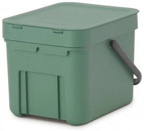 Brabantia Coș de colectare selectivă a deșeurilor Sort&Go 1003233, 6 l, Mâner, Montabil pe perete, Verde închis
