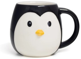 Cană din ceramică Balvi Pingo, 400 ml, alb - negru