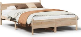 vidaXL Cadru de pat fără saltea, 135x190 cm, lemn masiv de pin