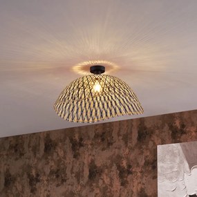 Plafonieră Art Deco din Bambus Negru 60 cm - Alka