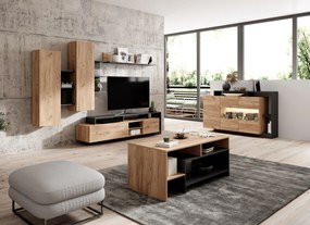 Mobilier living Alvera (stejar craft auriu + antracit). 1041166