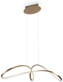 Lustra LED suspendata, design modern Curve auriu