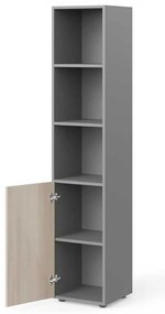 Dulap înalt Manager 39,9 x 42,2 x 196,5 cm, stânga, salcâm deschis / gri