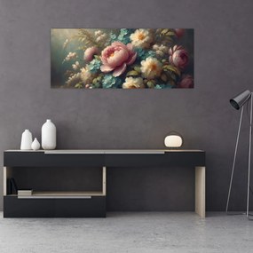 Tablou - Natură moartă cu flori - pictură (120x50 cm)