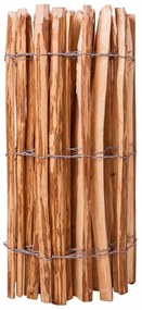 Gard din sipci, 90 x 500 cm, lemn de alun 1, Maro, 90 x 500 cm