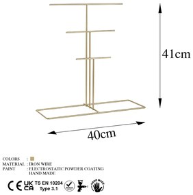 Suport bijuterii TK-006 Auriu 40x41x15 cm