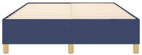 Cadru de pat box spring, albastru, 140x200 cm, textil Albastru, 35 cm, 140 x 200 cm