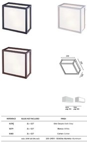 Plafoniera exterior, Protectie IP65, UTAH corten MA-8380