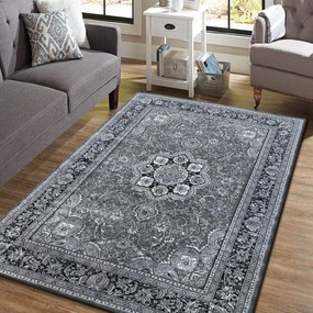 Covor gri cu ornamente de mandala Lăţime: 240 cm | Lungime: 330 cm