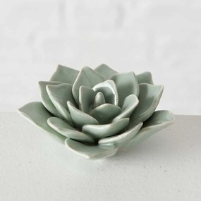 Decoratiune floare, d 6 cm, h 2.5 cm, ceramica, verde deschis