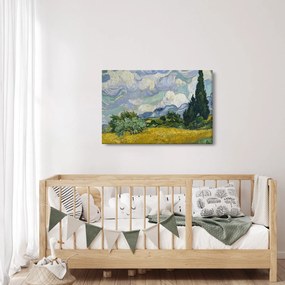Tablou - Vincent van Gogh, Wheat Field with Cypresses, reproducere (90x60 cm)