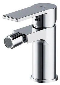 Baterie bideu din alama sanitara, pipa fixa 9,4 cm, crom lucios, cu ventil, Cersanit Brasco