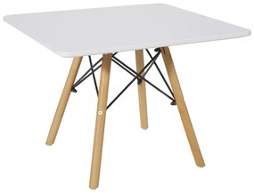 Masa pentru copii Natali MDF alb si lemn de fag natural 60x60x51 cm