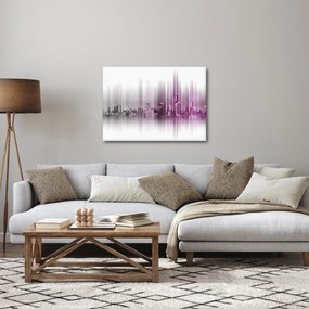 Tablou - Panorama orașului, roz-gri (70x50 cm)