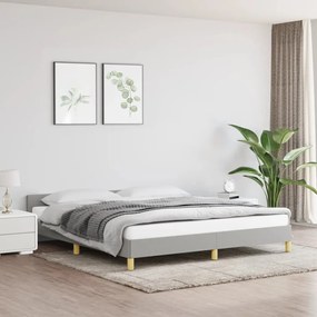 Cadru de pat cu tablie, gri deschis, 160x200 cm, textil Gri deschis, 160 x 200 cm
