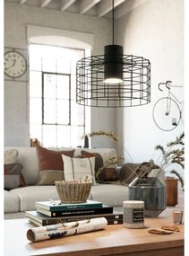 Lustră pe cablu MILLIGAN 1xE27/40W/230V d. 38 cm neagră Eglo 43627