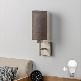 Eglo TUNJA Aplică de perete LED, 1xE27/60W/230V, crom mat/maro