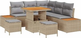 vidaXL Set de canapele pentru grădină 8 pcs Bej poliratan