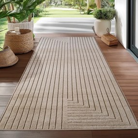 Covor tip traversă pentru interior și exterior bej 80x250 cm Nova 1202 – Ayyildiz Carpets
