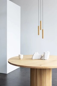 Lustra cu 3 pendule design minimalist din lemn cu spot LED încorporat Chimes 3 - oak