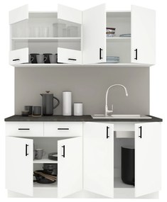 Set Bucatarie Karo V8, Alb, Blat Thermo 28 mm, L 160 cm