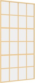 vidaXL Ușă glisantă, auriu, 102,5x205 cm, sticlă ESG mată și aluminiu