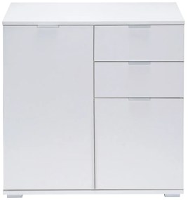 Deuba Comodă albă cu 2 uși și sertare