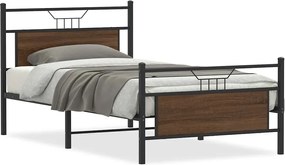 vidaXL Cadru pat fără saltea stejar maro 100x200 cm lemn prelucrat