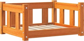 vidaXL Pat pentru câini cu depozitare Maroniu cerat 55 x 45 x 28 cm