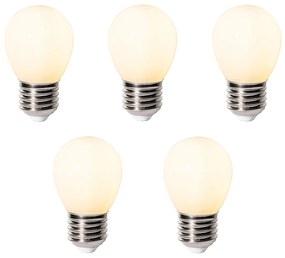 Set 5 becuri E27 dimbare LED lamp P45 opaal glas 3W 250 lm 2700K