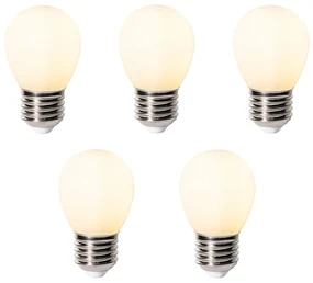 Set 5 becuri E27 dimbare LED lamp P45 opaal glas 3W 250 lm 2700K