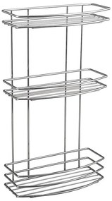 Etajetă de perete cu trei rafturi pentru duș Aqualine CHROME LINE crom lucios