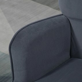 HOMCOM Scaun cu Ottoman, Relaxsessel capitonat, Gri închis | Aosom Romania