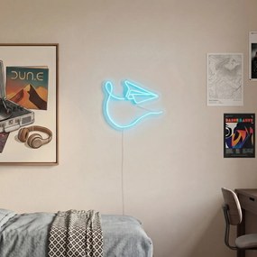 Lampă de perete neon albastră incl. LED - Paperplane