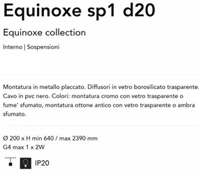 Pendul EQUINOXE SP1 D20 crom/ faded smoky